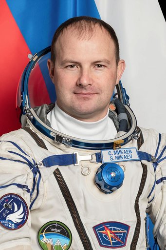 Roscosmos cosmonaut Sergey MIkaev poses for a portrait at the Gagarin Cosmonaut Training Center