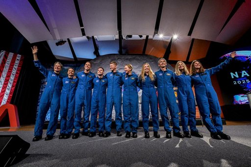 NASA 2025 Astronaut Candidates on Stage at Announcement Ceremony