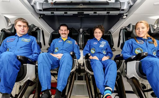 The four members of NASA's SpaceX Crew-12 mission to the International Space Station