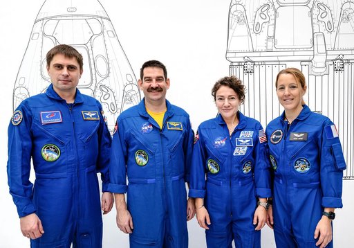 The four members of NASA's SpaceX Crew-12 mission to the International Space Station