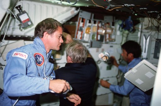 STS-5 crew on middeck