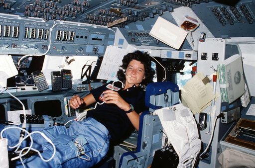 Mission Specialist (MS) Ride at forward flight deck pilots stations controls