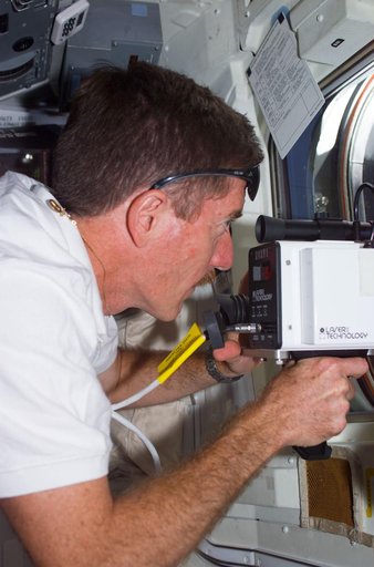 MS Reilly with laser range finder on aft flight deck