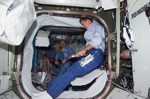 Reilly in Quest airlock hatch