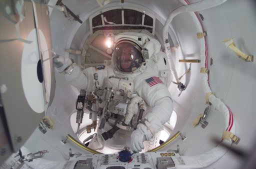 MS Reilly in airlock at the end of the third EVA