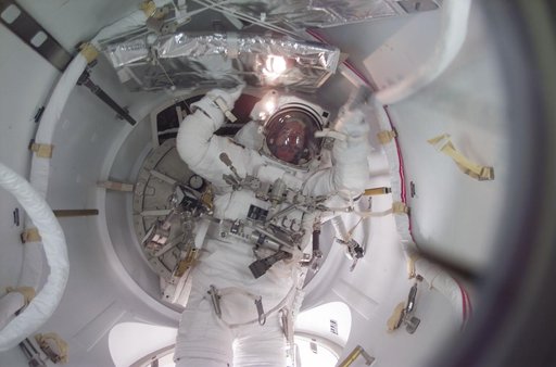 MS Reilly in airlock at the end of the third EVA