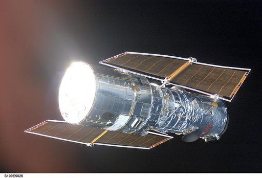 Hubble Space Telescope prior to grapple by STS-109 orbiter Columbia