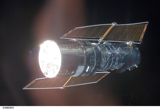 Hubble Space Telescope prior to grapple by STS-109 orbiter Columbia