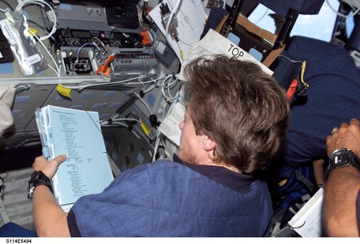 Lawrence on flight deck