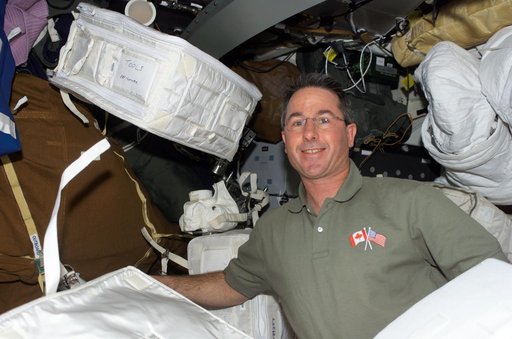 Robinson on the middeck