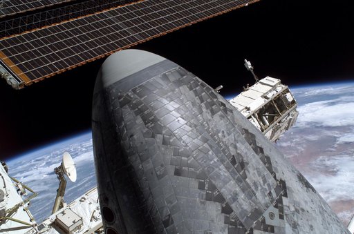 Tile survey seen during EVA 3