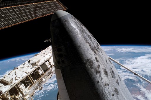 Tile survey seen during EVA 3