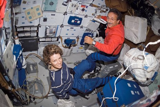 Collins and Camarda on middeck
