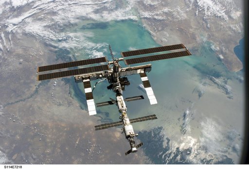 View of the ISS taken during flyaround by STS-114 crew