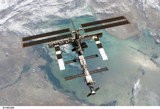 View of the ISS taken during flyaround by STS-114 crew