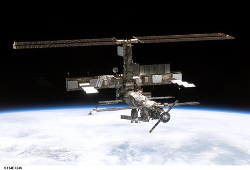 View of the ISS taken during flyaround by STS-114 crew