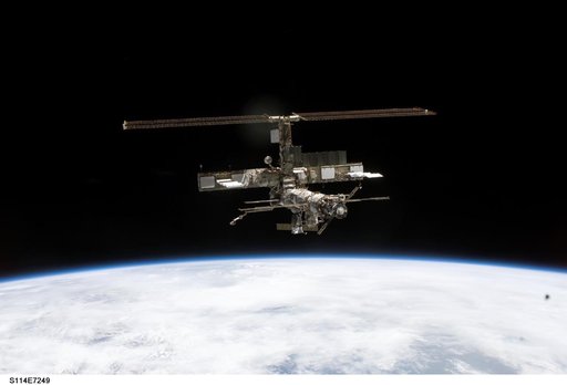 View of the ISS taken during flyaround by STS-114 crew