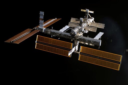 Overall exterior view of the ISS during undocking and Flyaround Operations for STS-115 Space Shuttle Atlantis