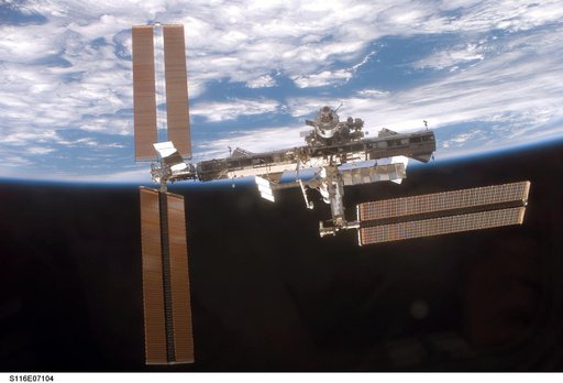 Backaway view of the FWD / Nadir side of the ISS
