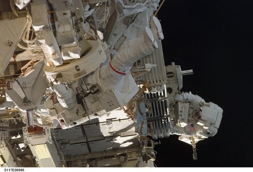 Reilly and Olivas on EVA 1 during STS-117