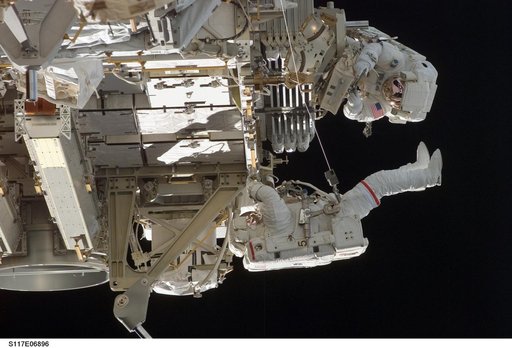 Reilly and Olivas on EVA 1 during STS-117