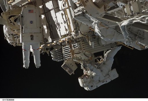 Reilly and Olivas on EVA 1 during STS-117