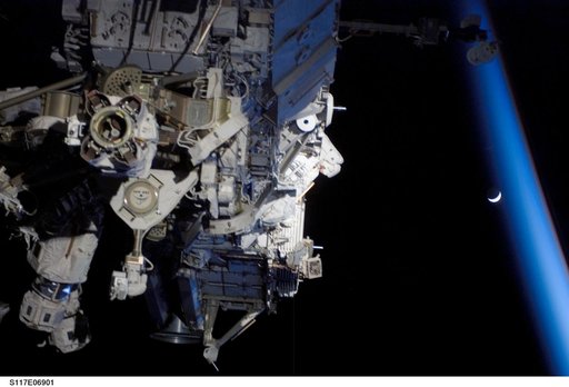 Olivas on EVA 1 during STS-117
