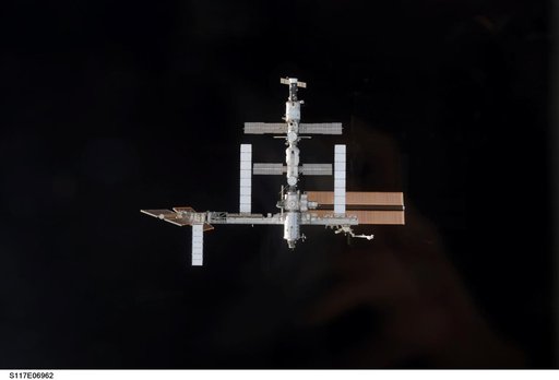 ISS during rendezvous and docking of STS-117 Space Shuttle Atlantis