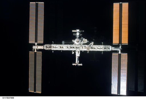 ISS during departure of the STS-117 Space Shuttle Atlantis