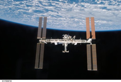 ISS during departure of the STS-117 Space Shuttle Atlantis