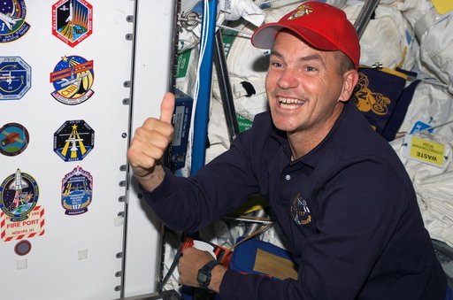 Sturckow gives the thumbs up in the Node 1