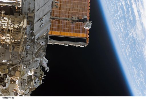 View of Mastracchio during STS-118 EVA 1