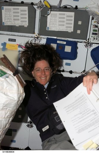 View of Morgan in the MDDK of the Shuttle Endeavour during STS-118