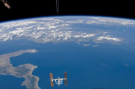 Exterior view of the ISS taken during the STS-118 Mission