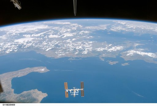Exterior view of the ISS taken during the STS-118 Mission
