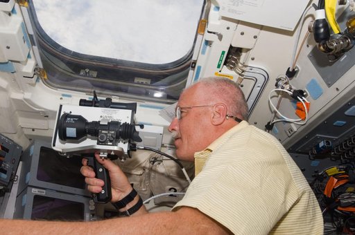 Phillips with Camera on the Flight Deck (FD)
