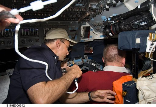 Archambault and Fincke on Flight Deck (FD)