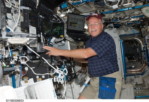 Phillips at Robotics Workstation (RWS) in support of STS-119 EVA 1