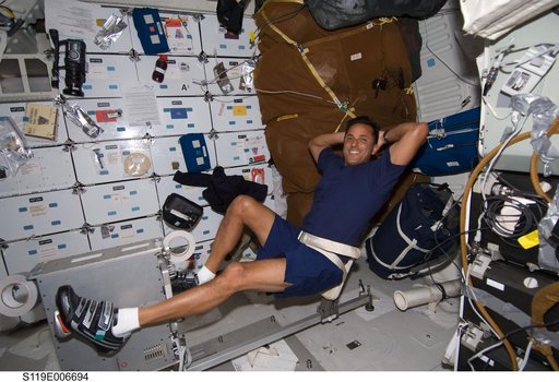 Acaba on Mid Deck (MDDK) with Cycle Ergometer with Vibration Isolation System (CEVIS)