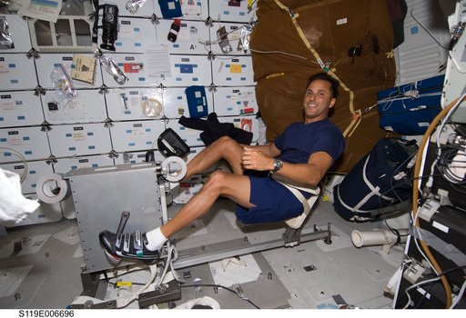 Acaba on Mid Deck (MDDK) with Cycle Ergometer with Vibration Isolation System (CEVIS)