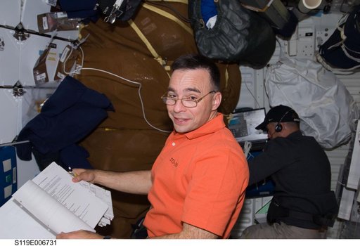 Archambault on Middeck (MDDK) during transfer OPS