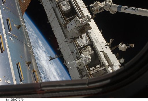 STS-119 Extravehicular Activity (EVA) 3 Crew and Equipment Translation Aid (CETA) Cart 2 Relocate OPS