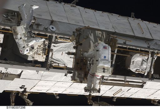 STS-119 Extravehicular Activity (EVA) 3 Crew and Equipment Translation Aid (CETA) Cart 2 Relocate OPS