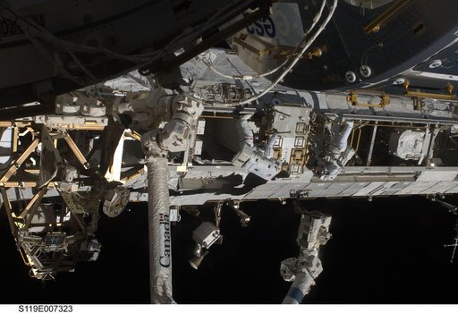STS-119 Extravehicular Activity (EVA) 3 Crew and Equipment Translation Aid (CETA) Cart 2 Relocate OPS