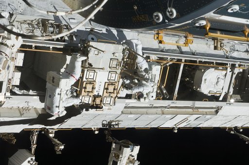 STS-119 Extravehicular Activity (EVA) 3 Crew and Equipment Translation Aid (CETA) Cart 2 Relocate OPS