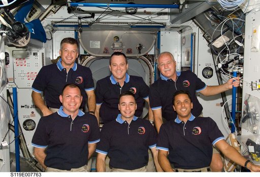 STS-119 Group Photo in Node 2 Harmony