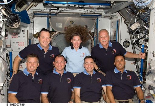 STS-119 Group Photo in Node 2 Harmony