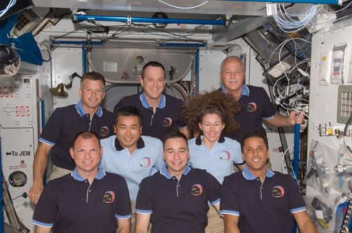 STS-119 Group Photo in Node 2 Harmony