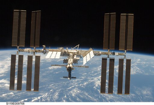 ISS Fly around views during STS-119