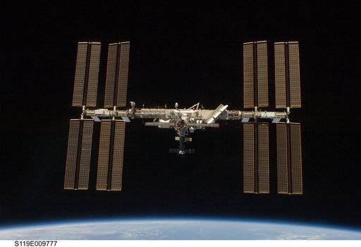 ISS Fly around views during STS-119